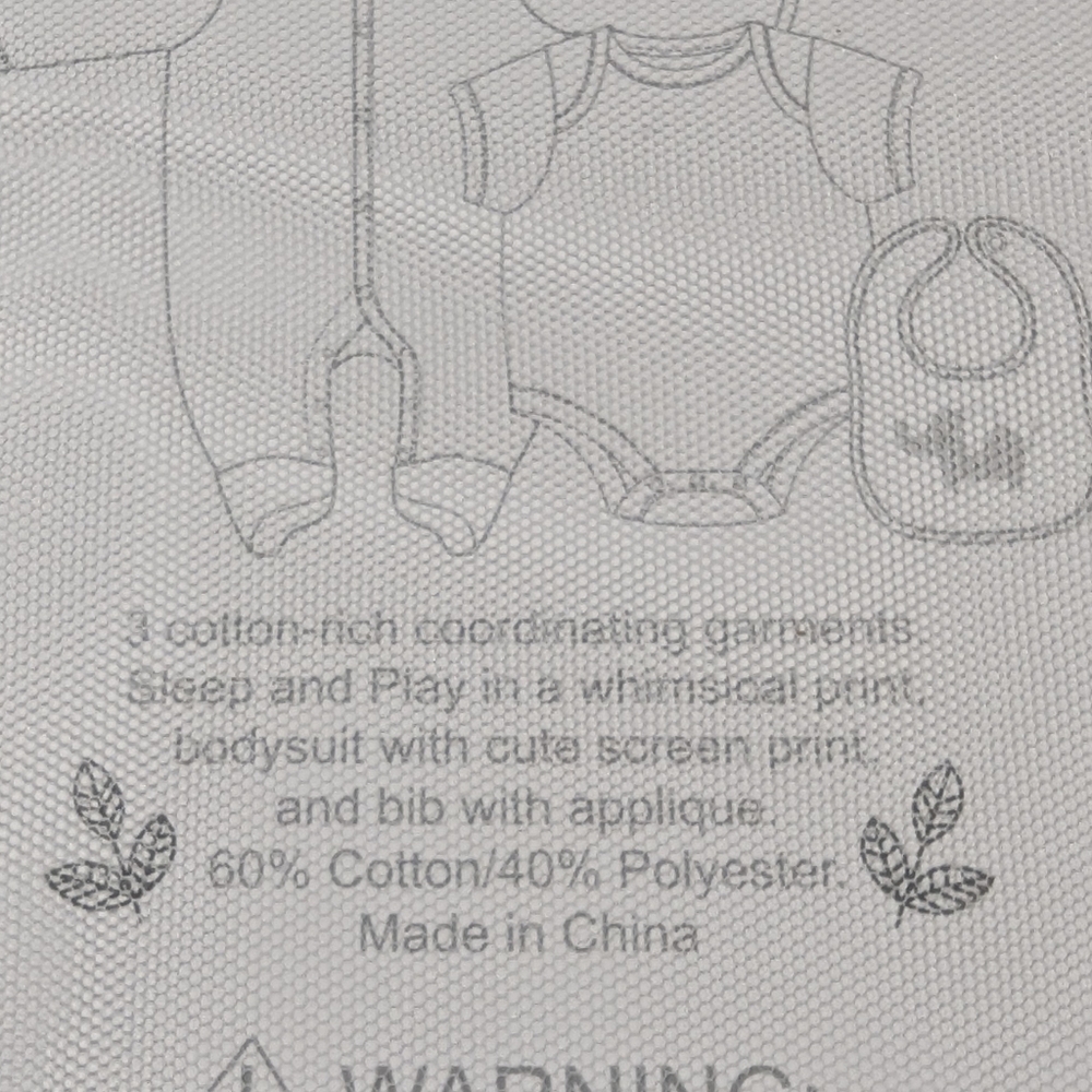 Duck Duck Goose Baby Sleep And Play Bodysuit Set And Bib - Size 3-6 Months - Picture 6 of 6